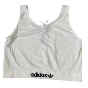 Adidas Womens White Cropped Brami Tank Top 2XL NWT